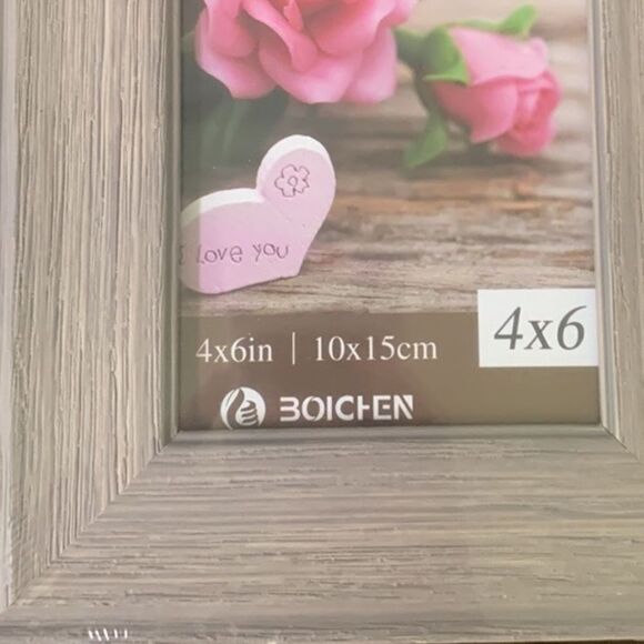 Set of 4 Rustic Wood Picture Frames – 4x6 Gray Brown Distressed Farmhouse Style - Picture 7 of 7